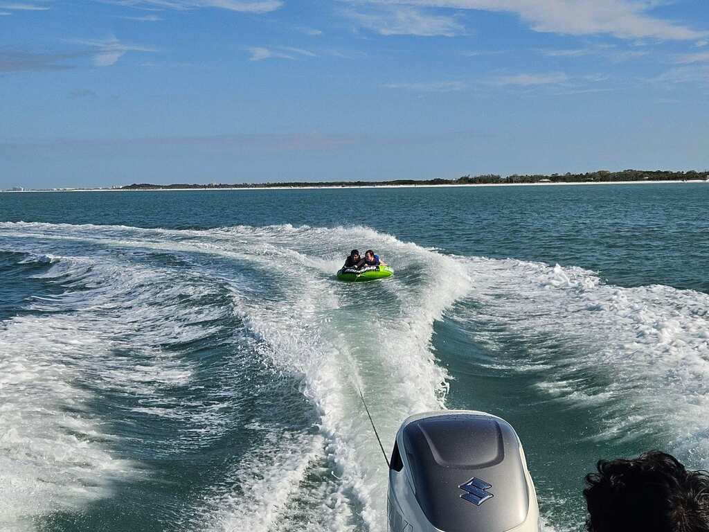 A Dolphin Tours gliding around Tampa Bay area.