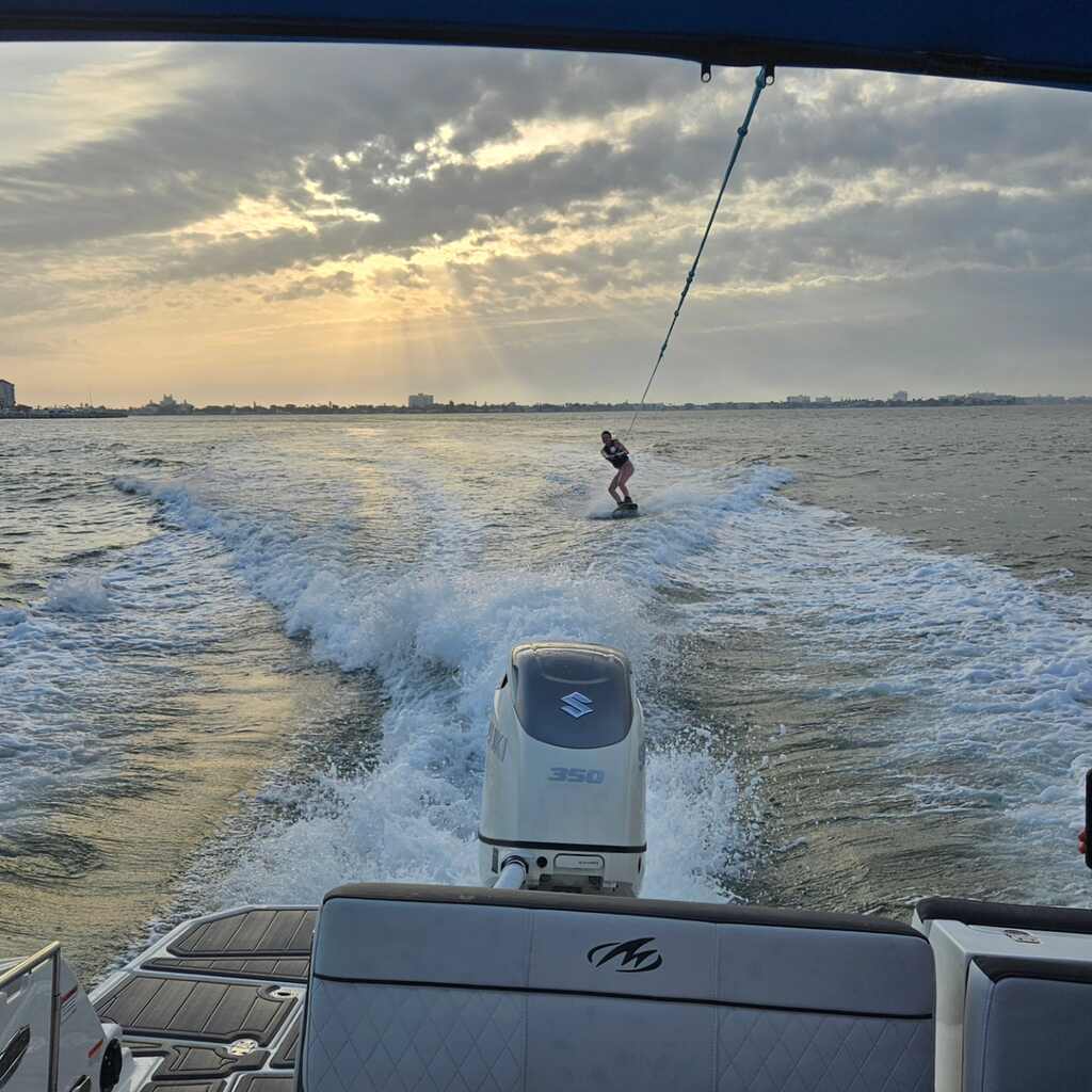 A Sunset Cruises gliding in Saint Petersburg.