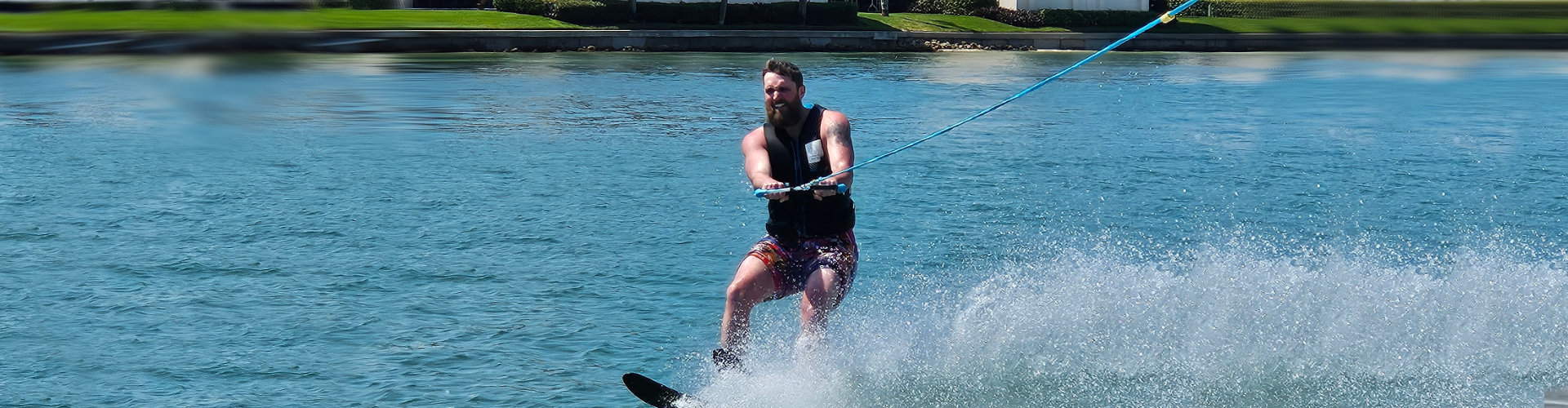 Enjoying water activities provided by Allen's Aquatic Adventures.